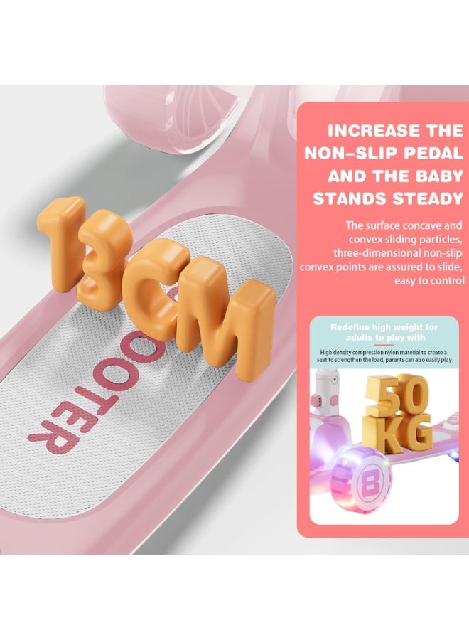 دي إم جي تك ركلة سكوتر ، 4 الارتفاع القابل للتعديل و Lean-to-Steer ، سكوتر قابل للطي للأطفال ، عجلات ضوئية LED و سطح مضاد للانزلاق ، للأطفال من 3-12yrs للهدية - Image 4